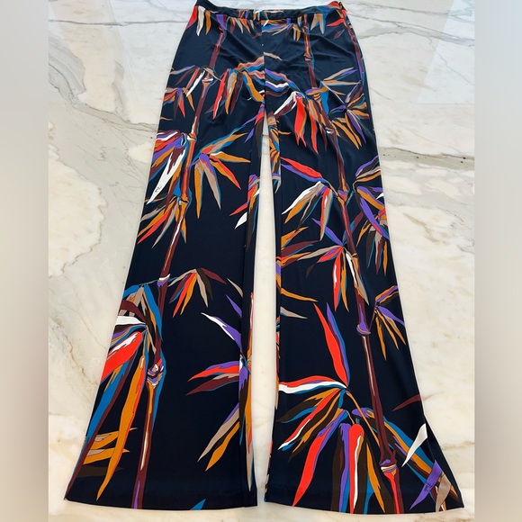 EMILIO PUCCI BLACK BAMBOO PRINT PANTS SIZE IT 44 / US 10 - Picture 7 of 15